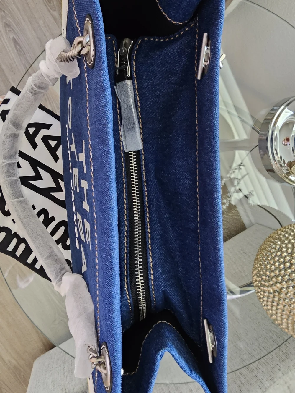 Marc Jacobs The Denim Chain Medium Tote Bag.